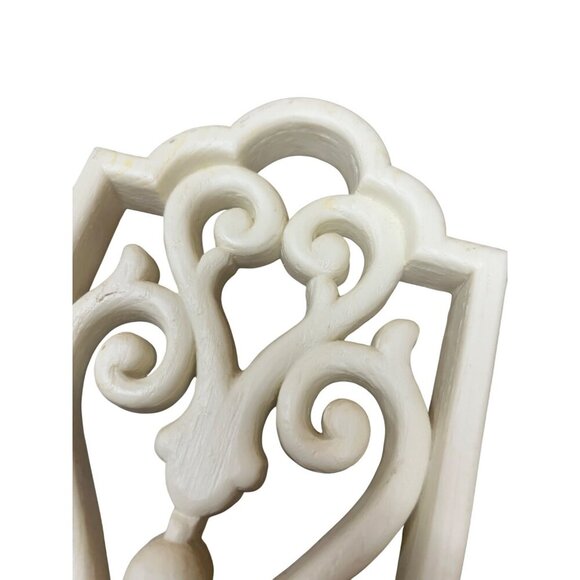 Vintage Homco Ivory Wall Candle Sconces Pair Baroque Scroll Design Plastic 13" - Picture 2 of 6